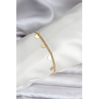 14K Gold Renk Kaplama Kalpli Model CM Kadın Bileklik