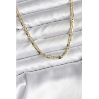 14K Gold Renk Kaplama Plaka Ezme Model Zincirli CM Kadın Kolye