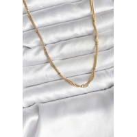 14K Gold Renk Kaplama Topçuk Zincirli Model CM Kadın Kolye