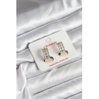 14K Gold Renk Kaplama Zirkon Taşlı CM Kadın Küpe