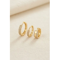 3 lü Set Gold Renk Halka Model Küpe