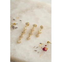 3 lü Set Küpe Gold Renk Kutup Yıldızı Detaylı