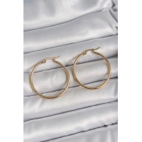 316 Çelik Gold Renk 33 mm Kadın Halka Model Kadın Küpe