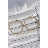 316 Çelik Gold Renk 43 mm Halka Model Kadın Küpe