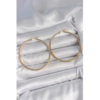 316 Çelik Gold Renk 53 mm Halka Model Kadın Küpe