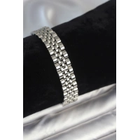 316L Çelik 12 mm Kalınlıkta Gümüş Renkli Erkek Bileklik