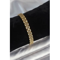 316L Çelik 7 mm Kalınlıkta Gold Renkli Erkek Bileklik