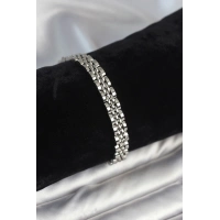 316L Çelik 7 mm Kalınlıkta Gümüş Renkli Erkek Bileklik