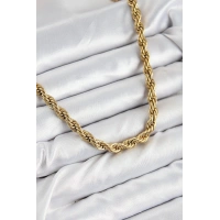 316L Çelik Burgu Model Gold Renk Kadın Kolye