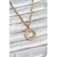 316L Çelik Burgu Zincir Model Çeyrek Takılabilir Kadın Kolye