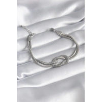 316L Çelik Çelik Gold Renk İtalyan Zincir Düğüm Model Kadın Bileklik