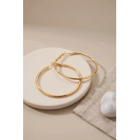 316L Çelik Gold Renk 46 mm Halka Küpe