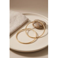 316L Çelik Gold Renk 56 mm Halka Küpe