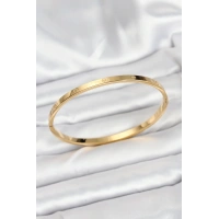 316L Çelik Gold Renk 65 mm İnce Kadın Kelepçe Bileklik