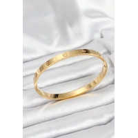 316L Çelik Gold Renk 65 mm Kadın Kelepçe Bileklik