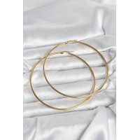 316L Çelik Gold Renk 80 mm Kadın Halka Küpe