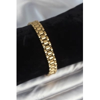 316L Çelik Gold Renk 9 mm Kalınlık Erkek Bileklik