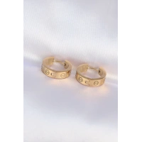 316L Çelik Gold Renk Model Halka Küpe