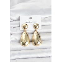 316L Çelik Gold Renk Damla Model Kadın Küpe