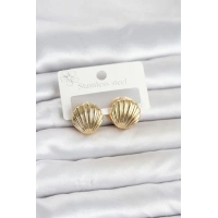 316L Çelik Gold Renk Deniz Kabuğu Model Kadın Küpe