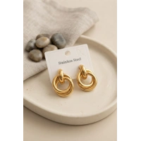 316L Çelik Gold Renk Halka Model Küpe