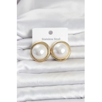 316L Çelik Gold Renk İnci Model Vintage Kadın Küpe