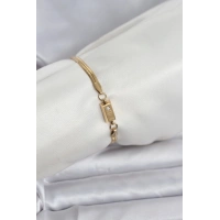 316L Çelik Gold Renk Külçe Altın Model Kadın Bileklik