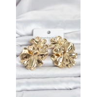 316L Çelik Gold Renk Lotus Model Kadın Küpe