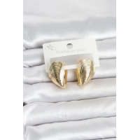 316L Çelik Gold Renk Midye Model Kadın Küpe