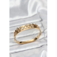 316L Çelik Gold Renk Minimal Yoncalı Kadın Kelepçe Bileklik