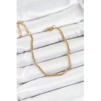 316L Çelik Gold Renk Örgü Burgu Zincir Erkek Bileklik