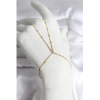 316L Çelik Gold Renk Parçalı Ezme Zincir Model Kadın Şahmeran