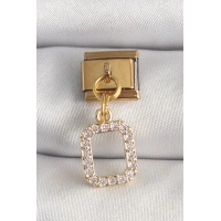 316L Çelik Gold Renk Sallantı Kare Zirkon Taşlı Nomination Charm