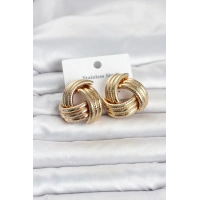 316L Çelik Gold Renk Sarmal Model Kadın Küpe