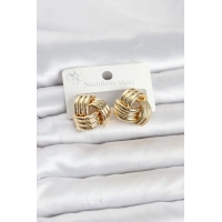 316L Çelik Gold Renk Sarmal Model Kadın Küpe
