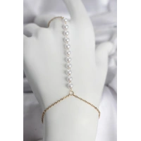 316L Çelik Gold Renk Sıralı İncili Model Kadın Şahmeran