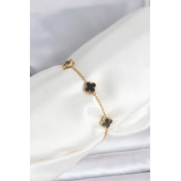 316L Çelik Gold Renk Siyah Baby Boy Yonca Bileklik