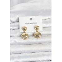 316L Çelik Gold Renk Vintage Model Kadın Küpe