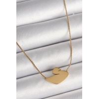 316L Çelik Gold Renk Zincir Kuğu Model Kadın Kolye