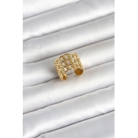 316L Çelik Gold Renk Zincir Model Kadın Yüzük