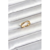 316L Çelik Gold Renk Zirkon Taşlı Kadın Yüzük