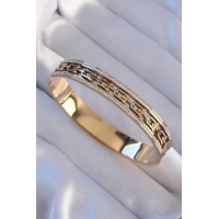 316L Çelik Gold Renk Zirkon Taşlı Model Kelepçe