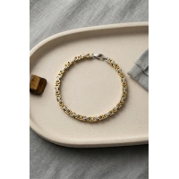 316L Çelik Gold ve Gümüş Kral Zincir Model Erkek Bileklik
