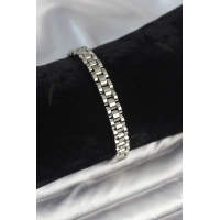 316L Çelik Gümüş Renk 7 mm Kalınlık Erkek Bileklik