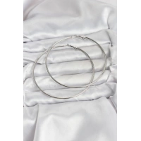 316L Çelik Gümüş Renk 75 mm Halka Küpe