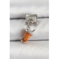 316L Çelik Gümüş Renk Bubble Tea Model Nomination Charm