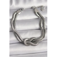 316L Çelik Gümüş Renk Düğüm Model Kadın Bileklik