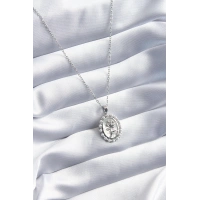 316L Çelik Gümüş Renk Gül Model İnci Detay Kadın Kolye