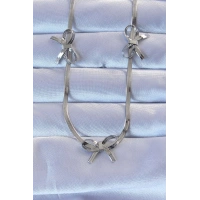 316L Çelik Gümüş Renk İtalyan Zincirli Fiyonk Kolye