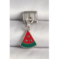 316L Çelik Gümüş Renk Karpuz Dilim Model Nomination Charm